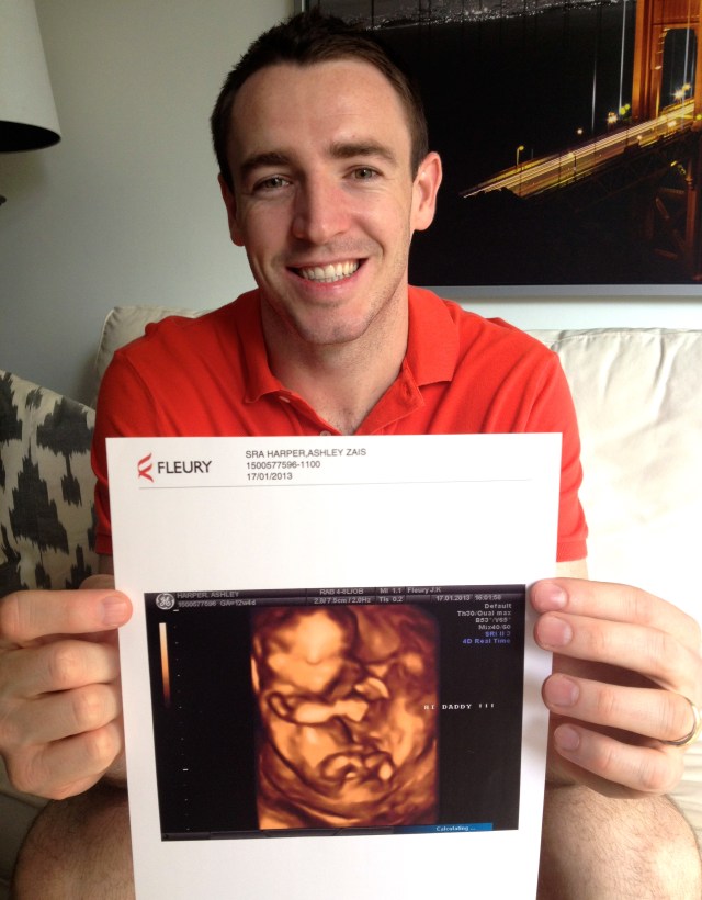 The technician wrote "Hi Daddy" on this one.  