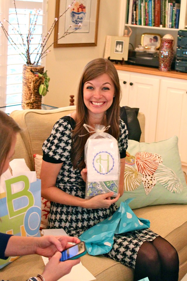 H burp cloth sent all the way from Kelli K Mayfield!