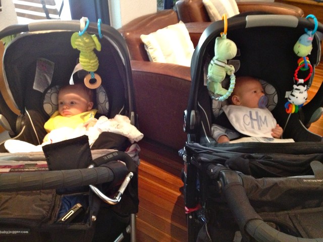 Mailey & Colt. Car-seat twins.