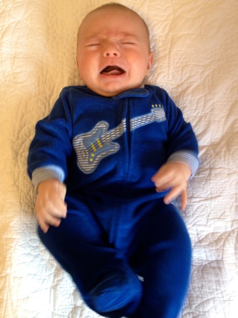 Love how his tongue flattens out but curls a little when he cries. Sad but adorable!