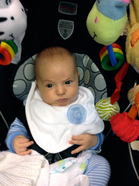 Definitely has his dad's expressive eyebrows.