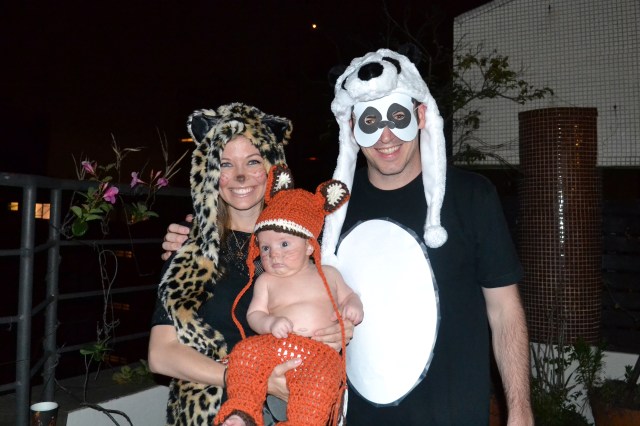 We went as a leopard, panda and a FOX! 