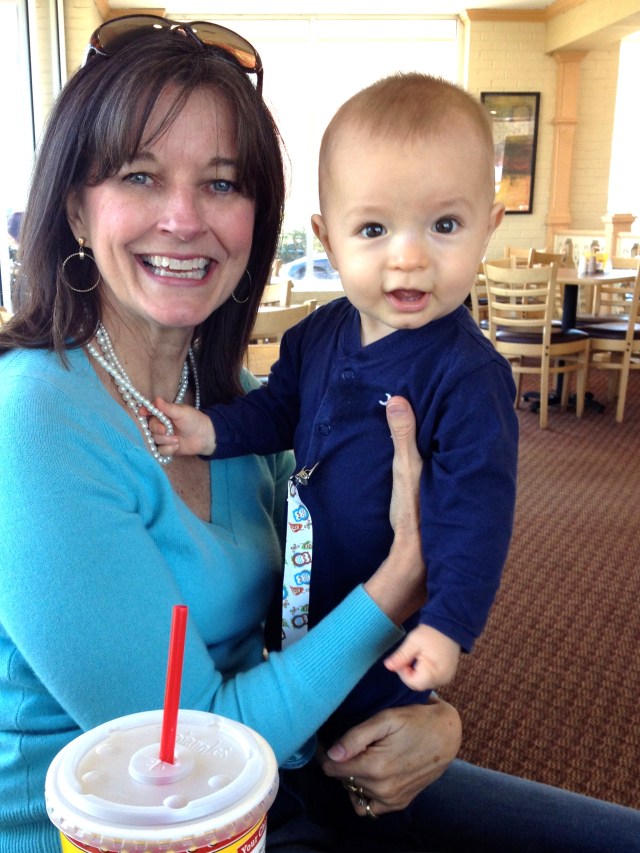 Happy baby in Gigi's arms!