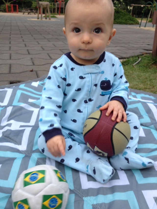 loves chasing balls.