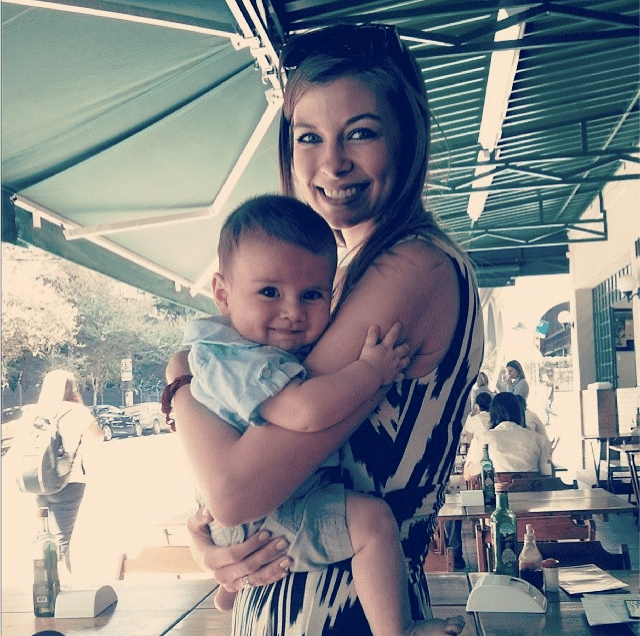 Snuggling with Paula's sweet boy Gabe!