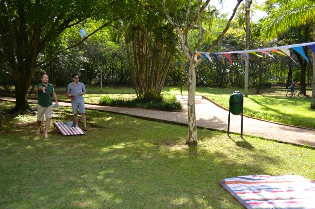 The corn hole set that Trent & Paige made was such a hit!