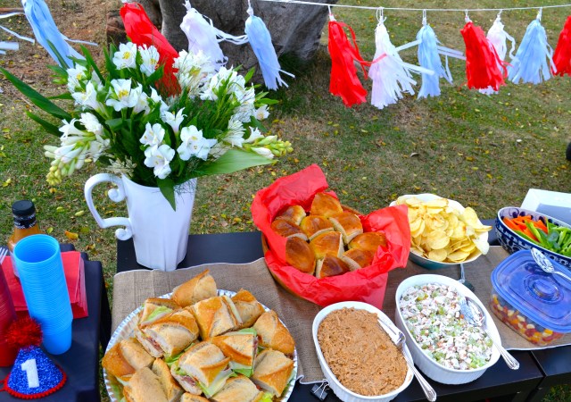 Michael and I made sandwiches, pulled pork, chicken salad, fruit salad and cookies.