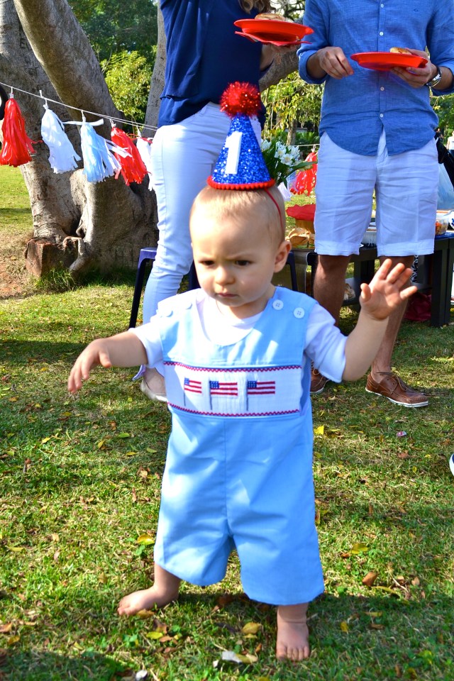 Showing off his walking skills.