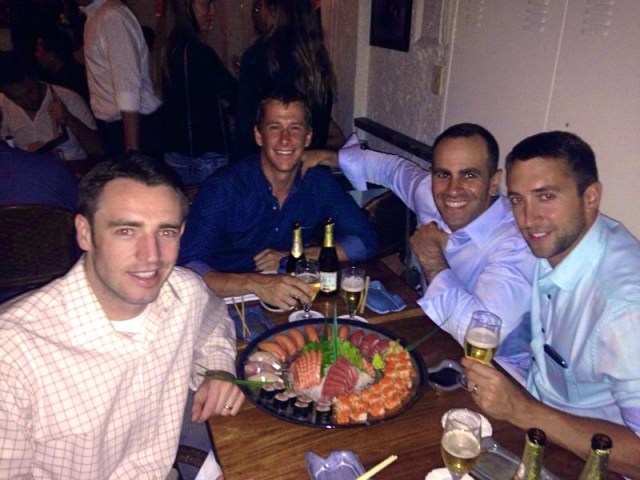 The boys out for sushi!