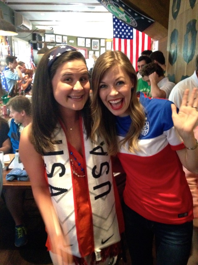 Crazy bumping into Hillary - a friend from McCain 08 in town for the World Cup!