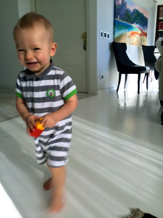 He also started running, like, really fast while we were away. Maybe he's just so happy to finally have the space to do it!