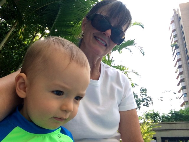 The pair at the pool.