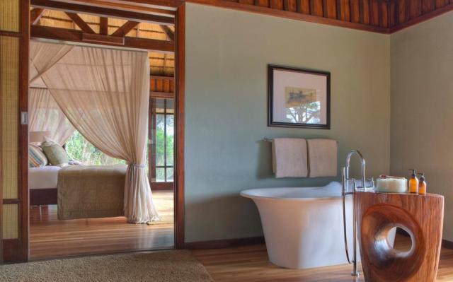 Looking back into the room.