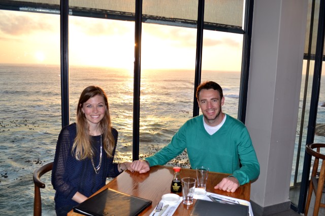 Sunset dinner over the water at Koi.