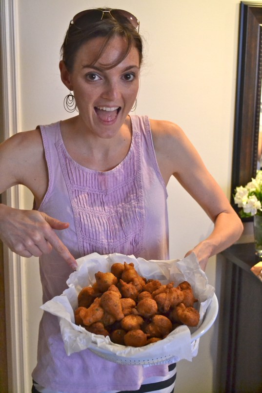 Suzanna and her award-winning hush puppies! My favorite thing of the night!