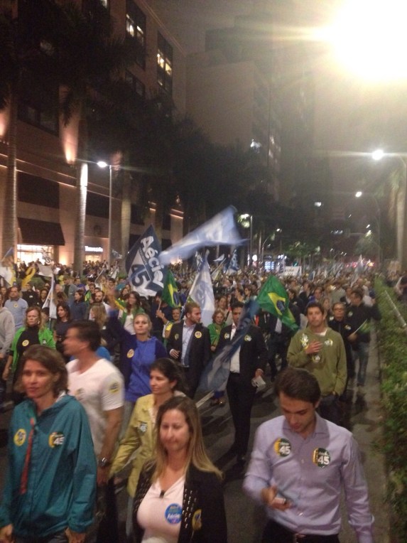Rally on Faria Lima, just outside Michael's office.
