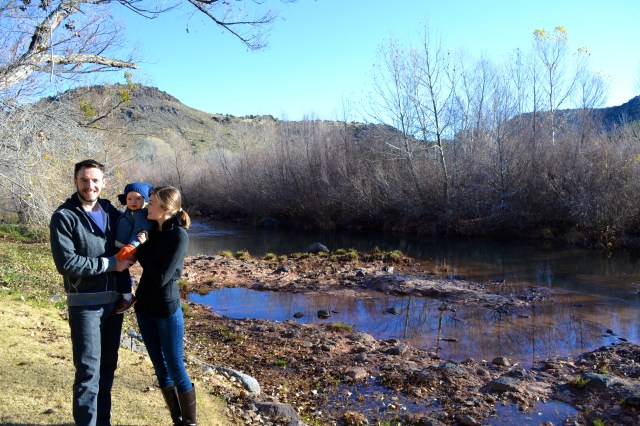 Family by the creek.