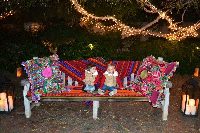 Julian and Colt on the bench.