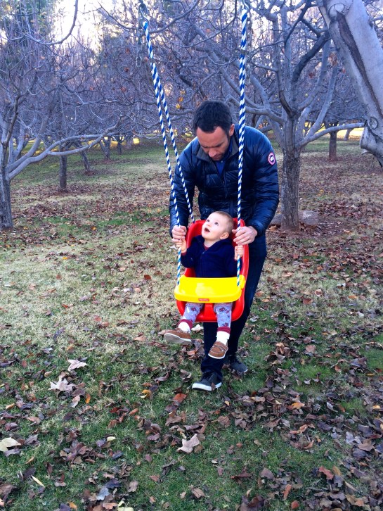 Colt swinging with Uncle Joe.