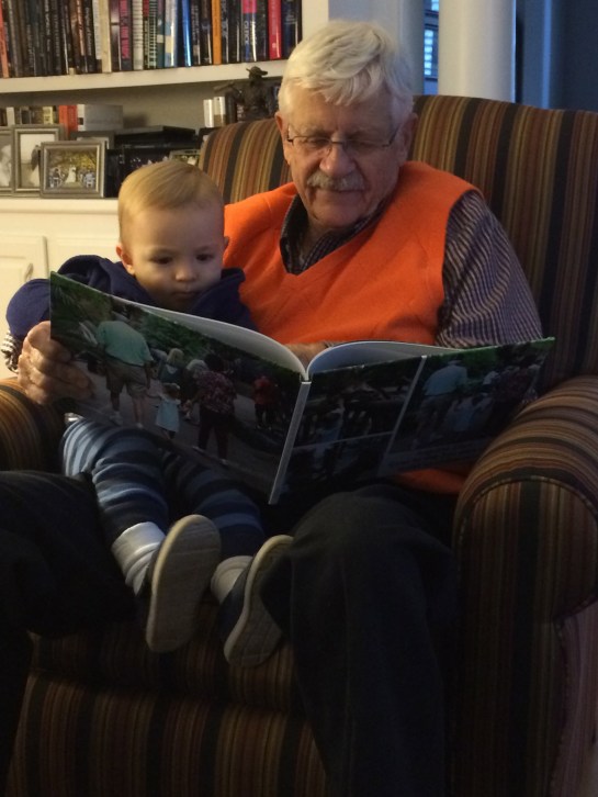 Reading with Papa.