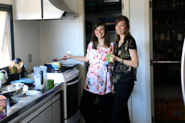 Barefoot, pregnant and in the kitchen x 2.