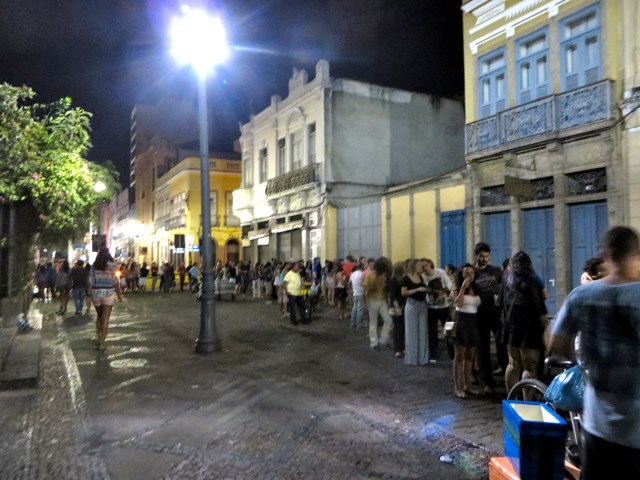 Part of the line, stretching around the block.