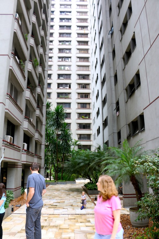 In the complex, in front of our building.