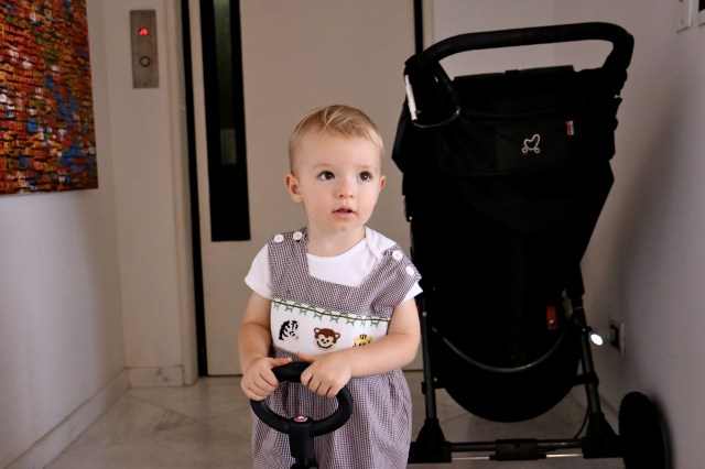 About to go downstairs - between our front door and our elevator. 