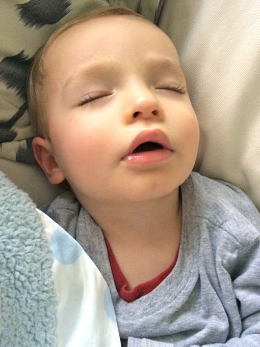 Passed out on the couch.