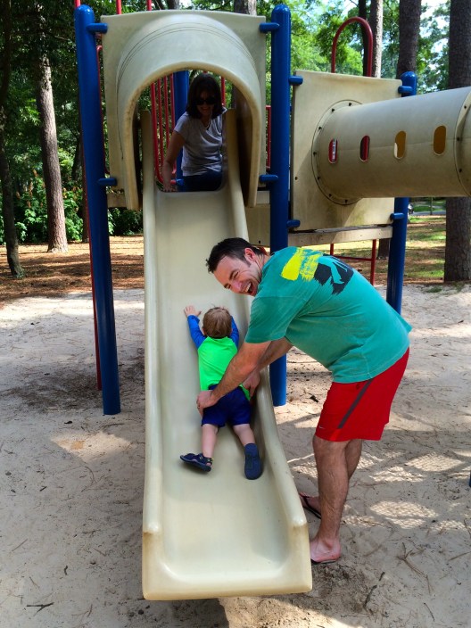 And then Colt decided it would be more fun to go down on his tummy.