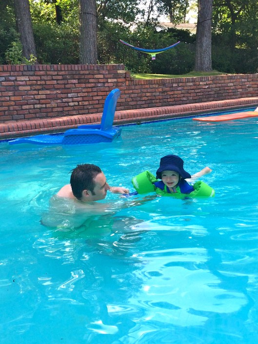Swimming lessons with Dad.