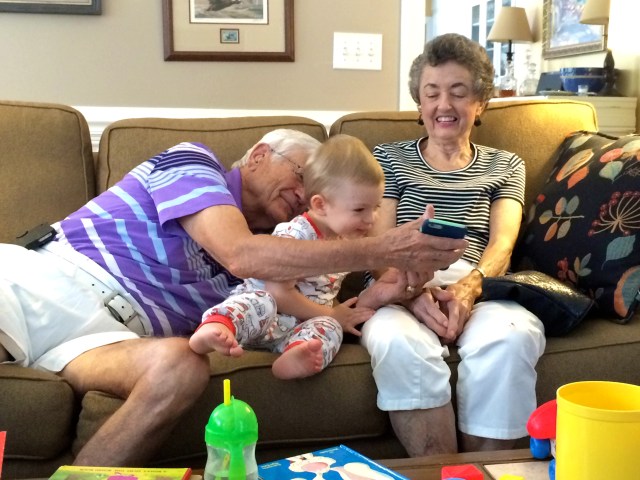 Nanny Papa entertaining Colt.