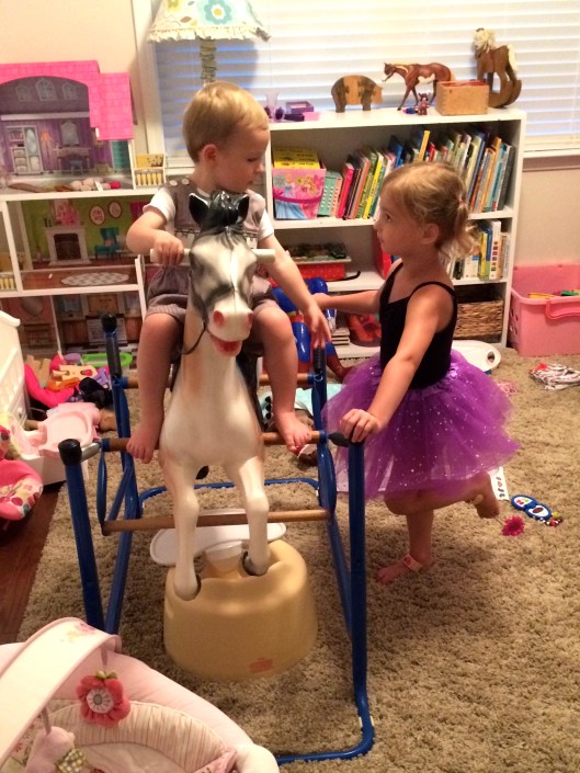 Colt and AC in her playroom.