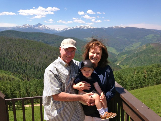 Colt with his grandparents.