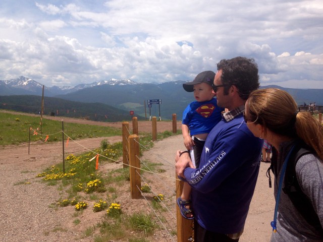 Celebrating with Superman after the hike.