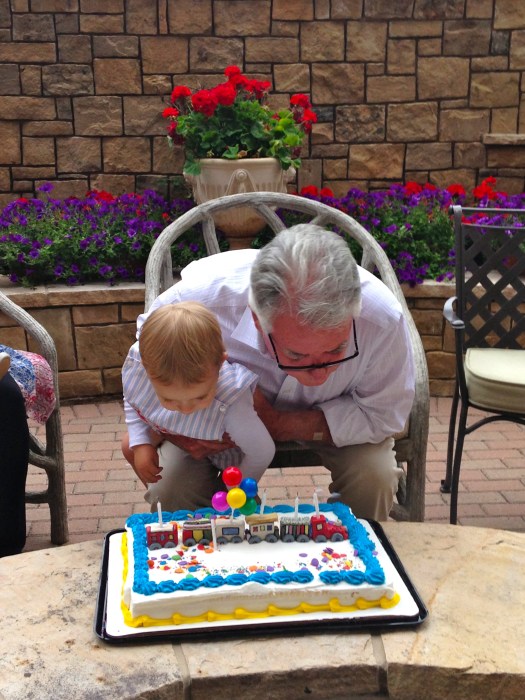 Blowing out their candles.