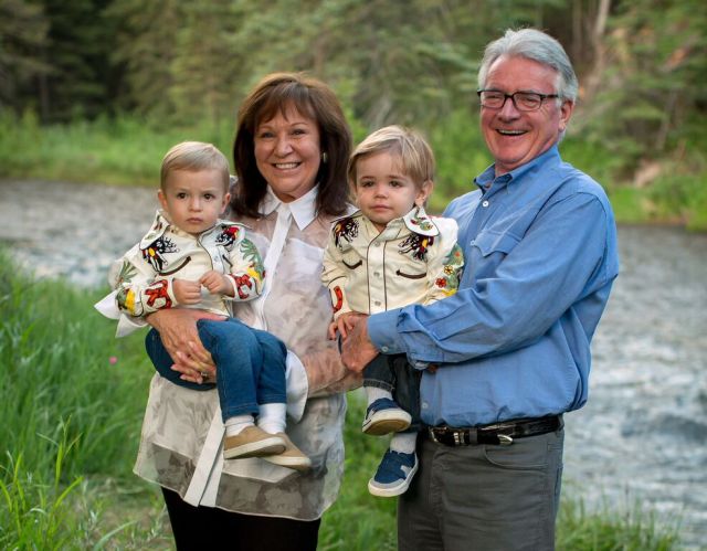 Sharon & Ollie with their grandboys.