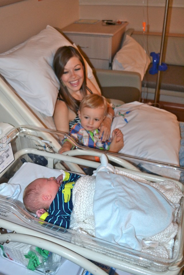 Colt checking out his little brother.