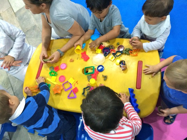 Play dough in the play room.