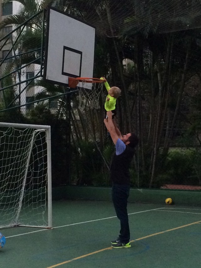 Uncle Joe comes to visit and helps Colt dunk!