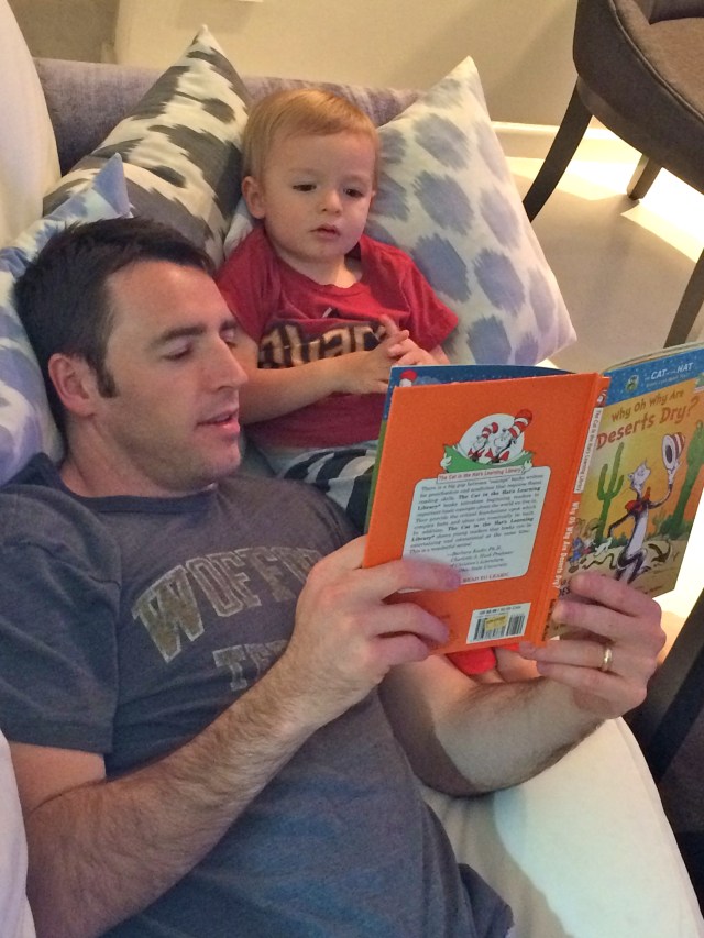 Story time with Dad.