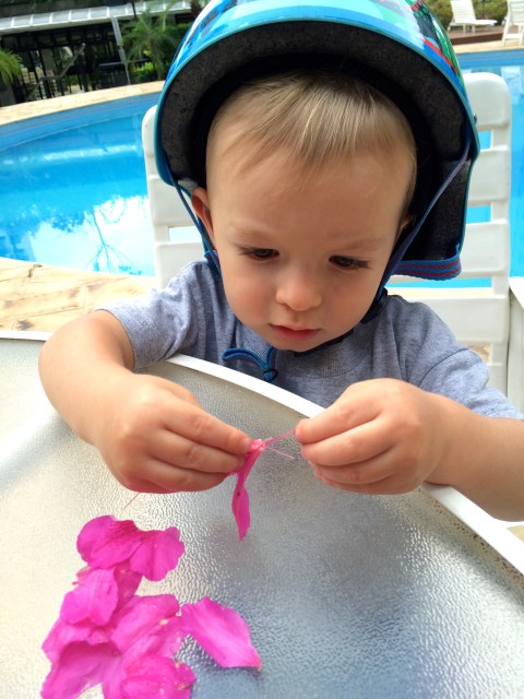 Colt picking me flowers.