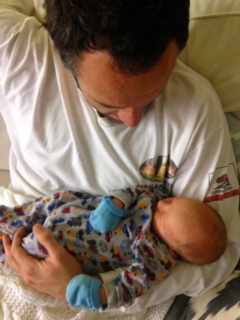 Uncle Joe stopping by for some snuggles.