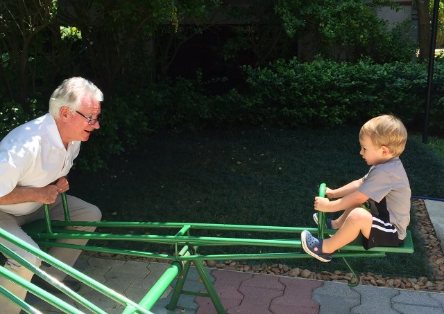 Papa & Colt on the seesaw. 