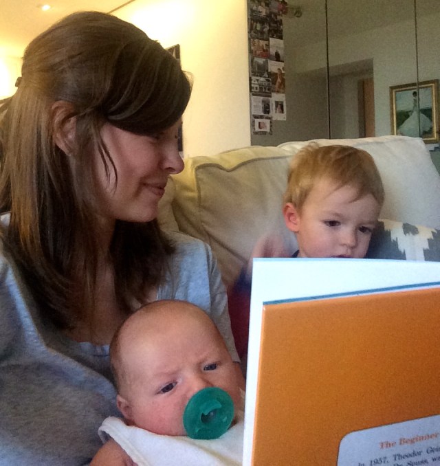 Story time with my boys.