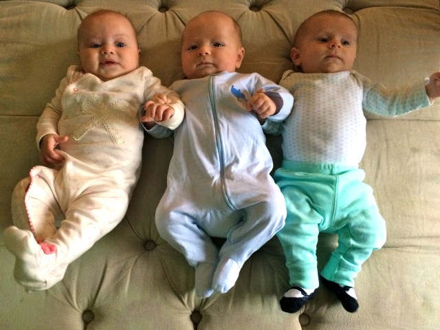 Coralie, Finn & Finley. Finn has serious game.